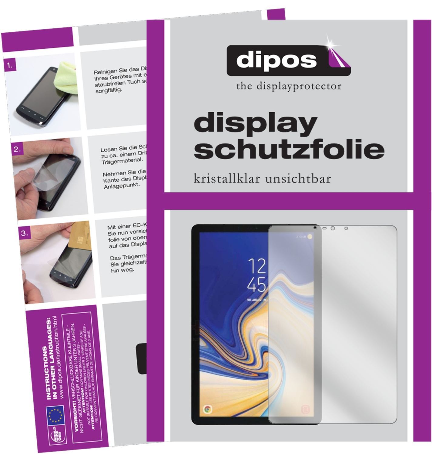 2x Schutzfolie klar für Samsung Galaxy Tab S4 Disp (1)
