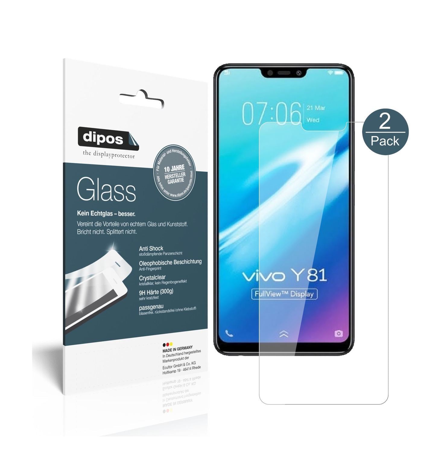 2x 9H Schutzfolie für Vivo Y81 Panzerfolie (1)