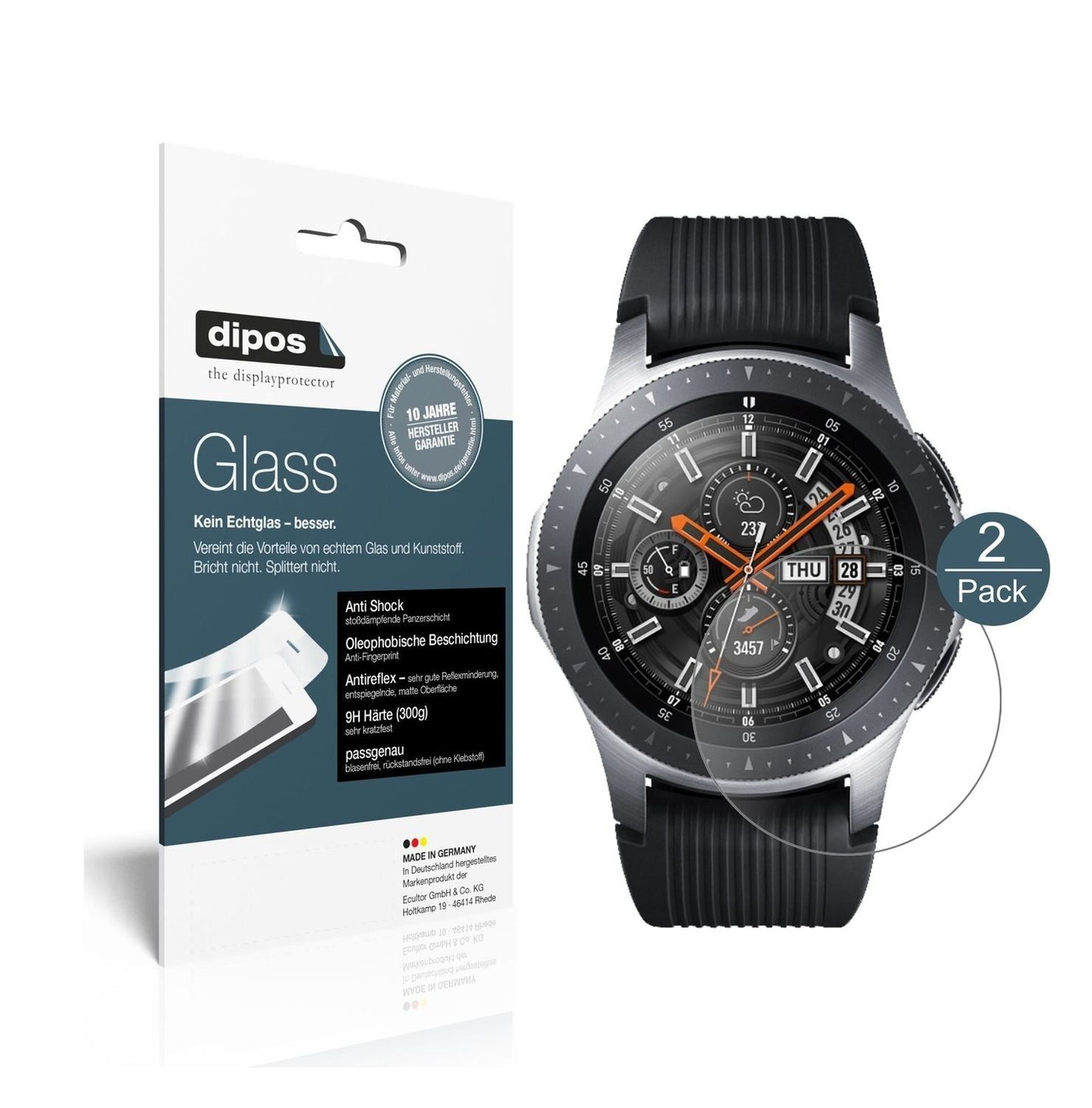 2x 9H Schutzfolie matt für Samsung Galaxy Watch 46 (1)