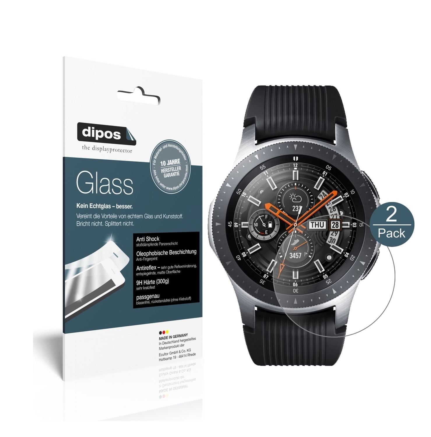 2x 9H Schutzfolie matt für Samsung Galaxy Watch 46 (1)