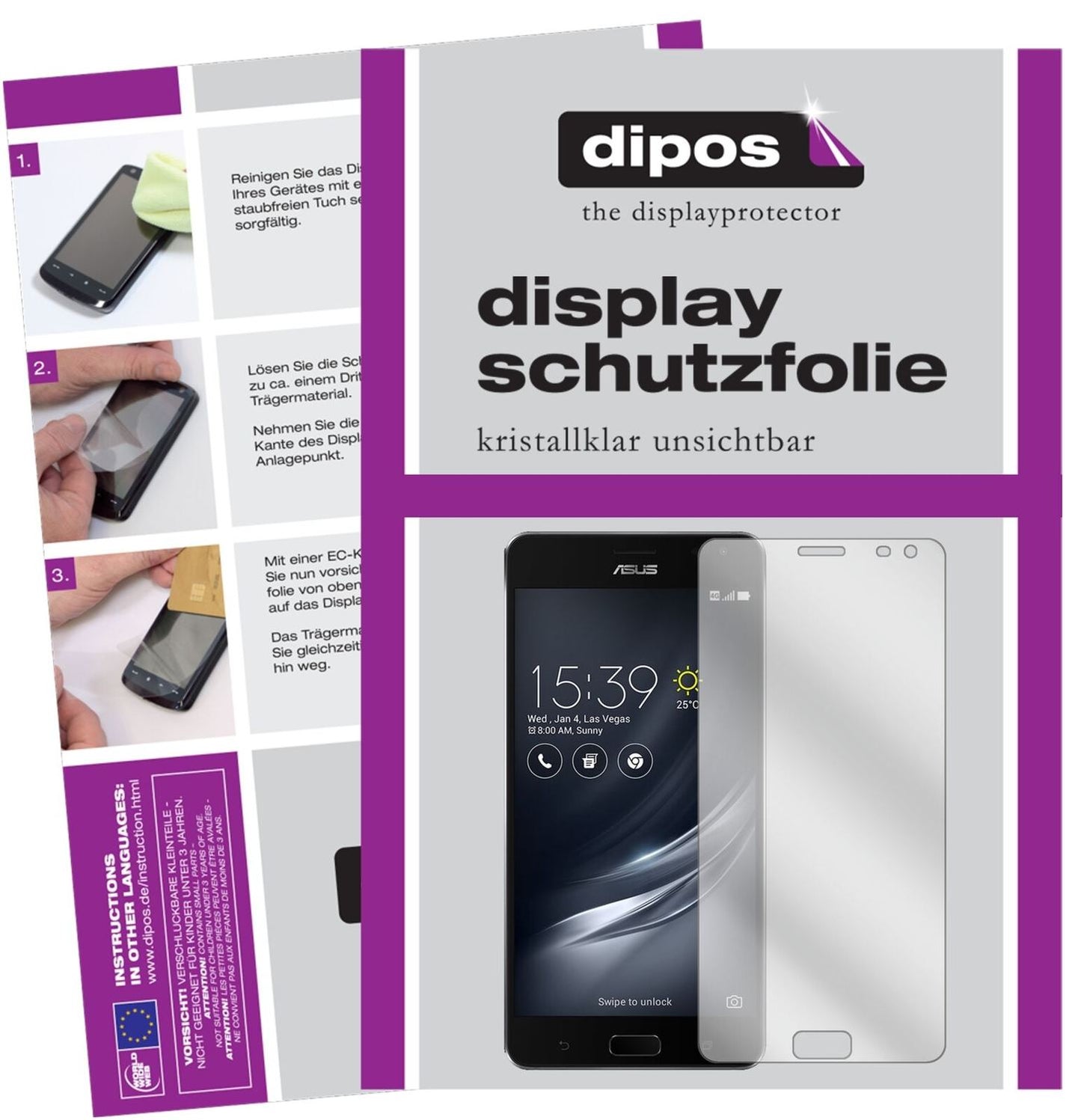 5x Schutzfolie klar für ASUS ZenFone Ares ZS572KL  (2)