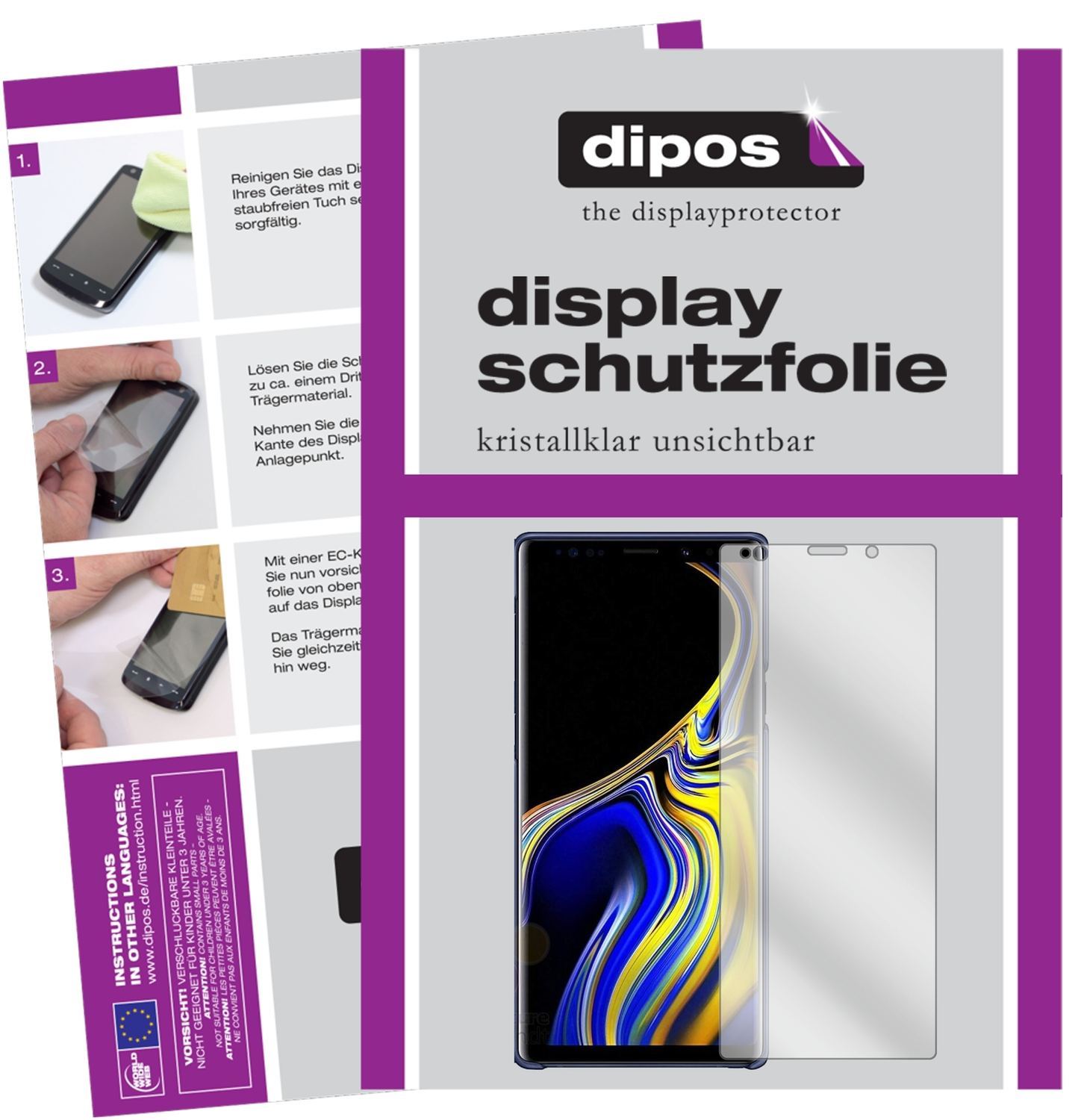 4x Schutzfolie klar für Samsung Galaxy Note 9 Disp (1)