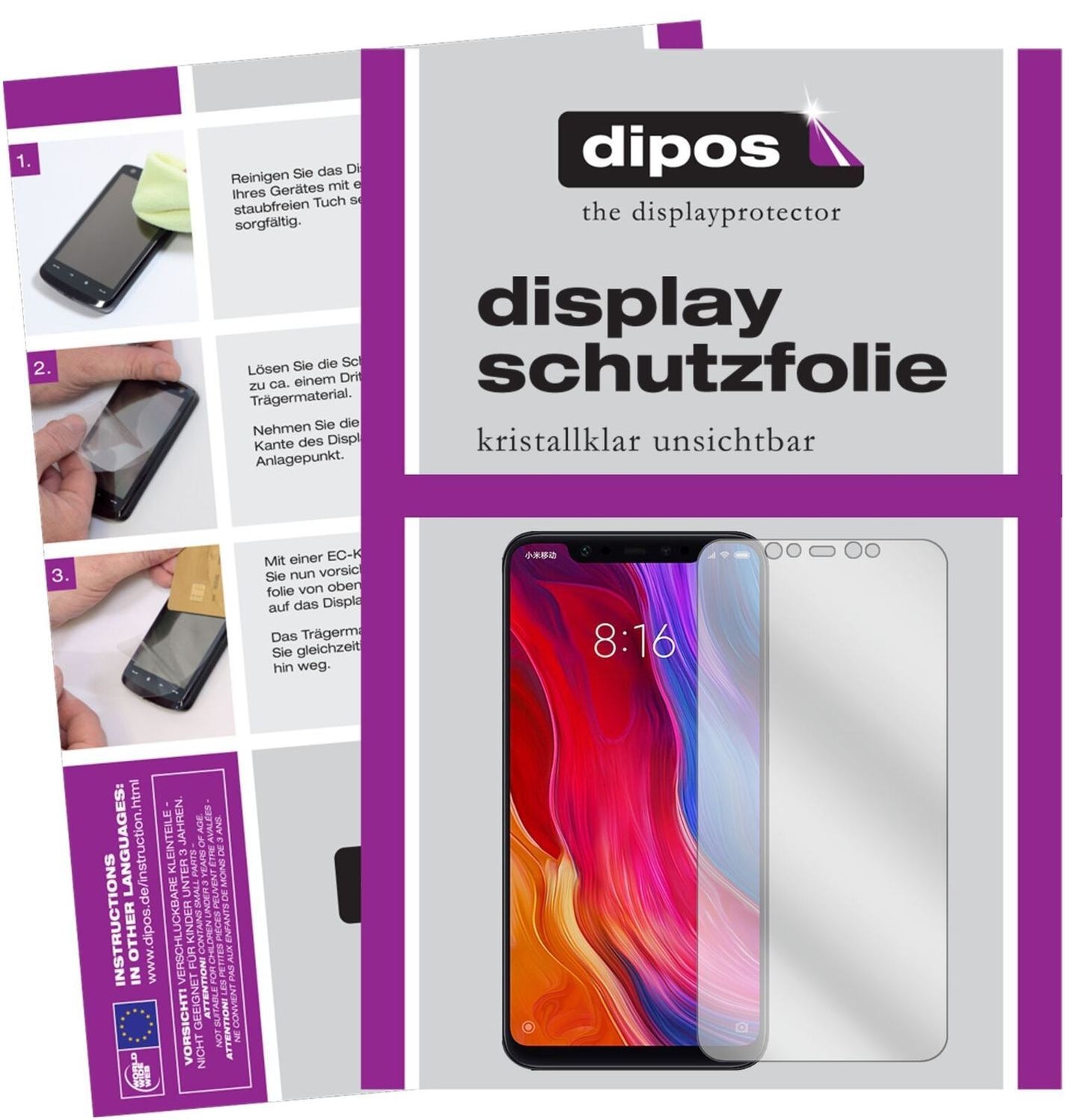 5x Schutzfolie klar für Xiaomi Mi 8 SE Display-Sch (2)