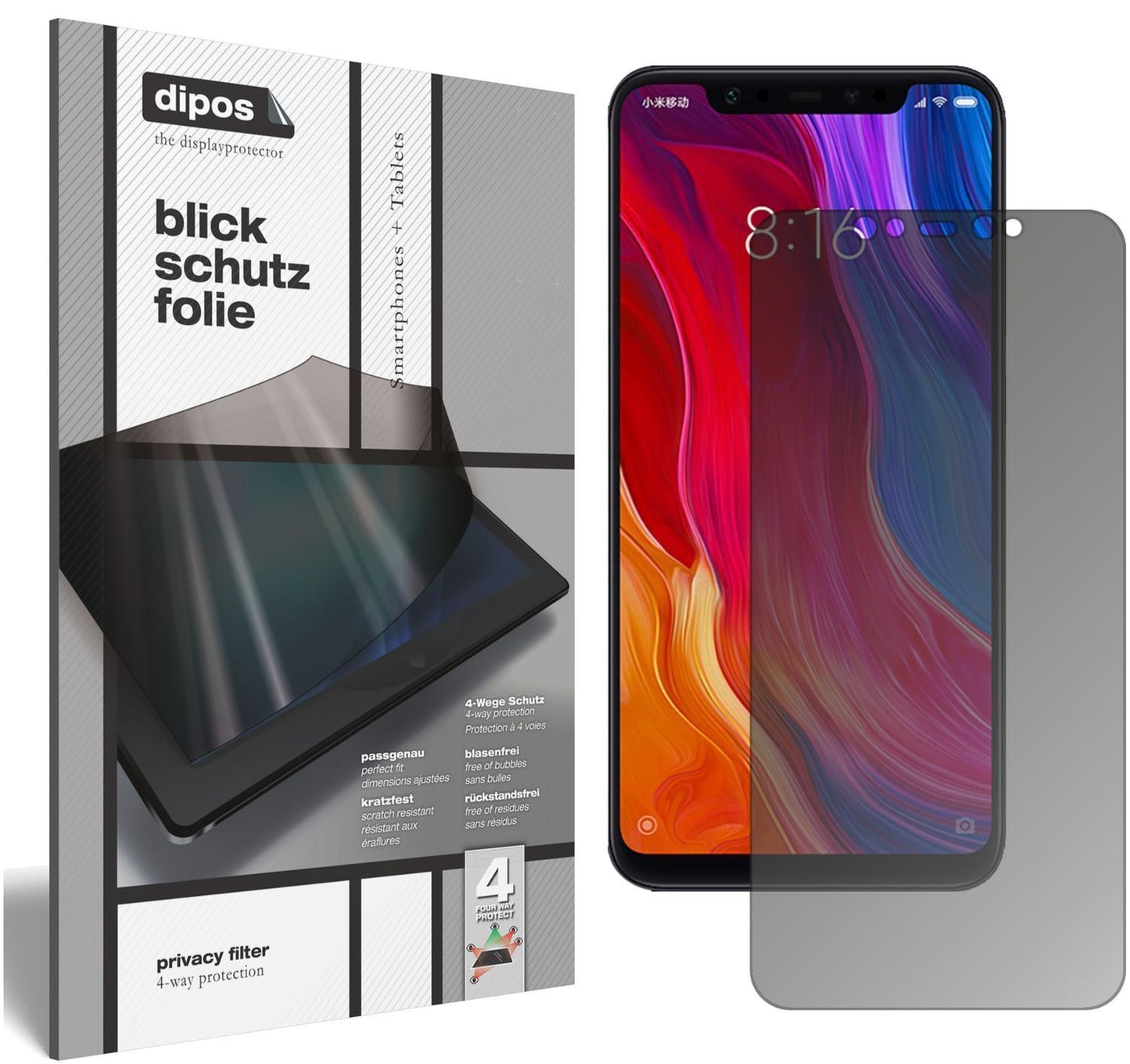 Blickschutzfolie für Xiaomi Mi 8 Explorer matt Sch (1)