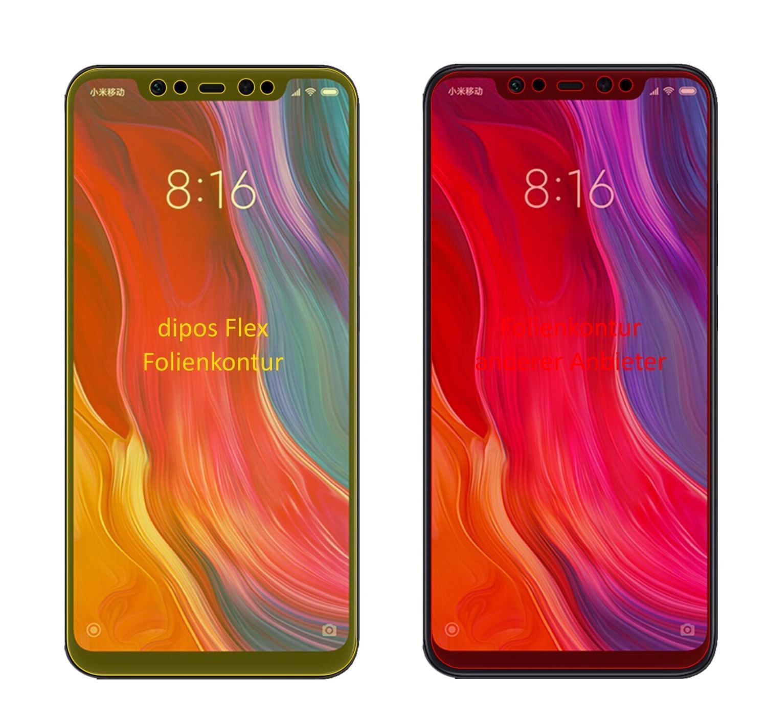 3x 3D Full Cover Schutzfolie für Xiaomi Mi 8 (2)