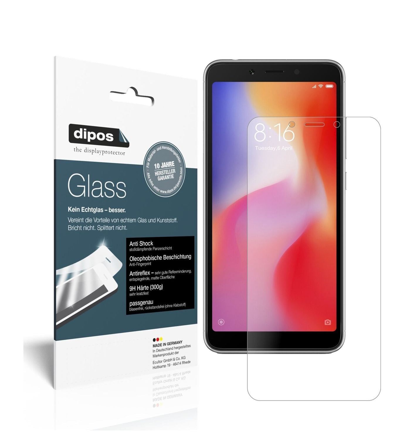 1x 9H Schutzfolie matt für Xiaomi Redmi 6A Panzerf (2)