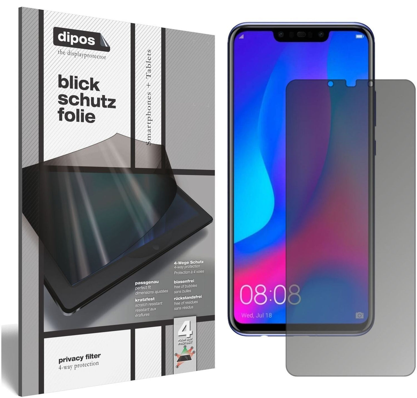 Blickschutzfolie für Huawei Nova 3i matt Schutzfol (2)
