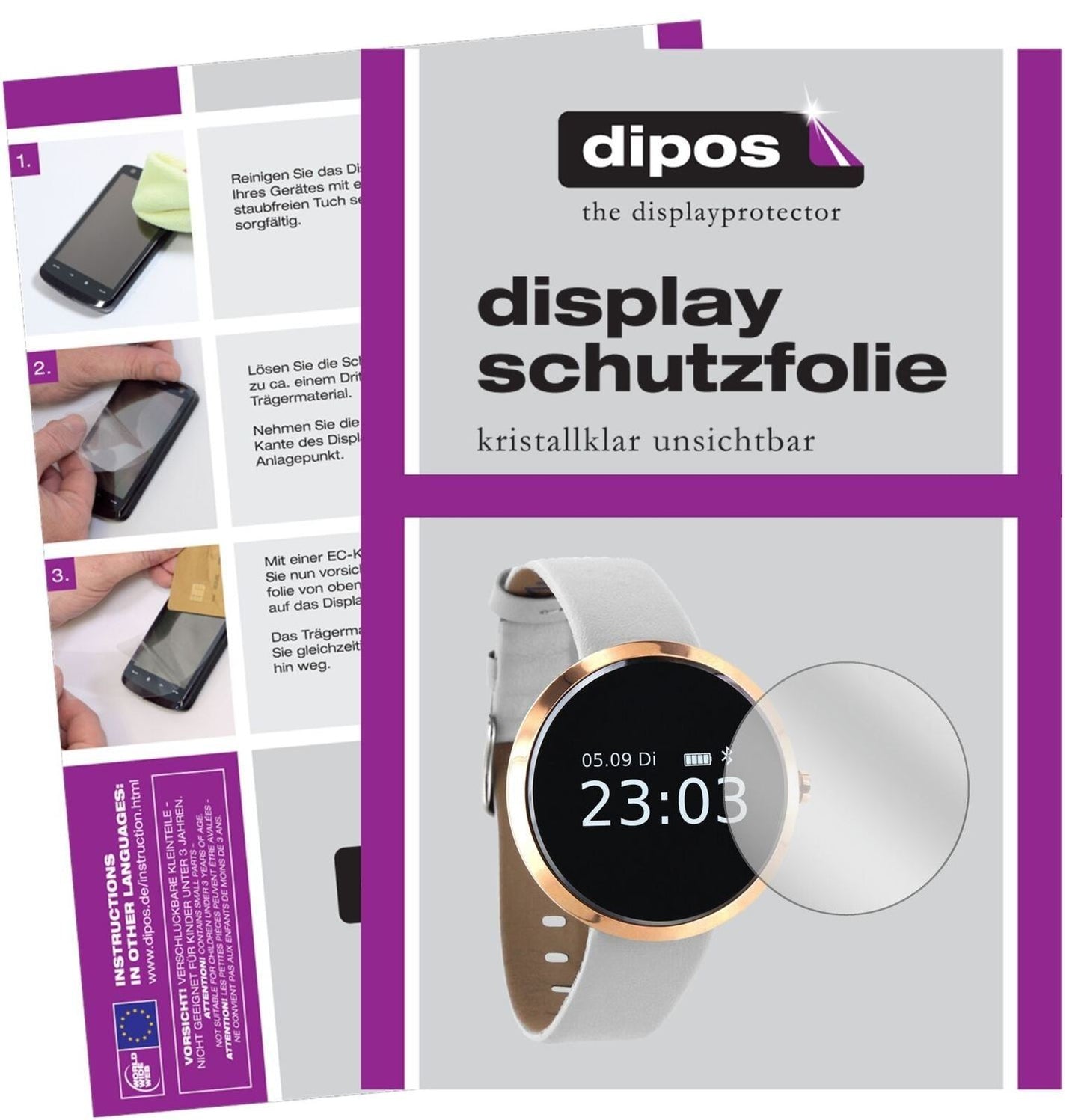 5x Schutzfolie klar für X-Watch SIONA Smartwatch D (2)
