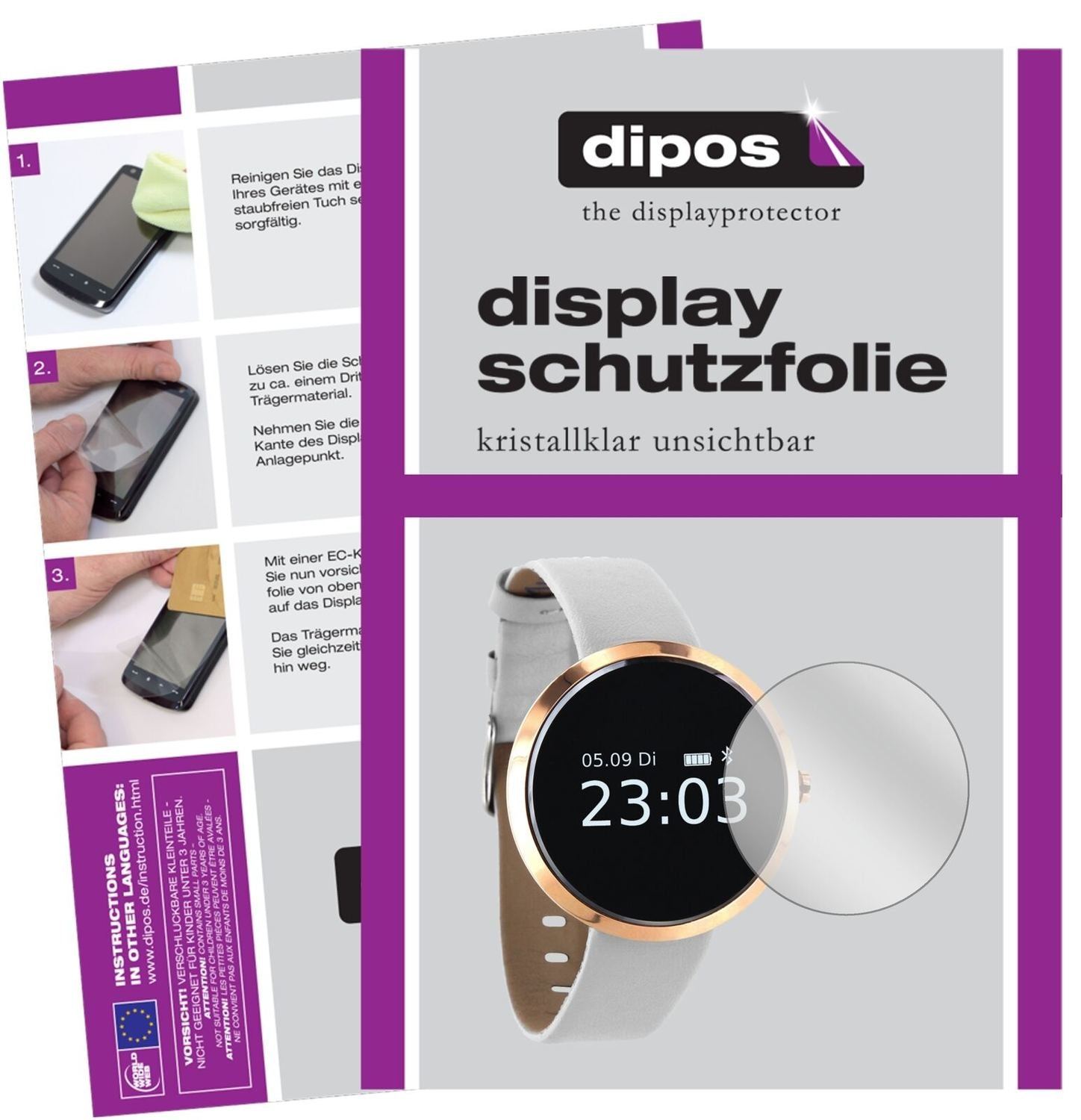 5x Schutzfolie klar für X-Watch SIONA Smartwatch D (2)