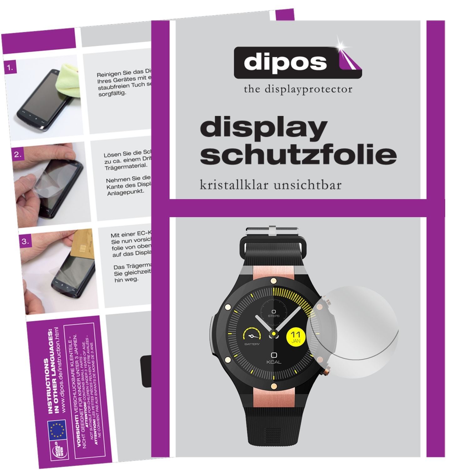 6x Schutzfolie klar für Docooler H2 Smartwatch Dis (1)