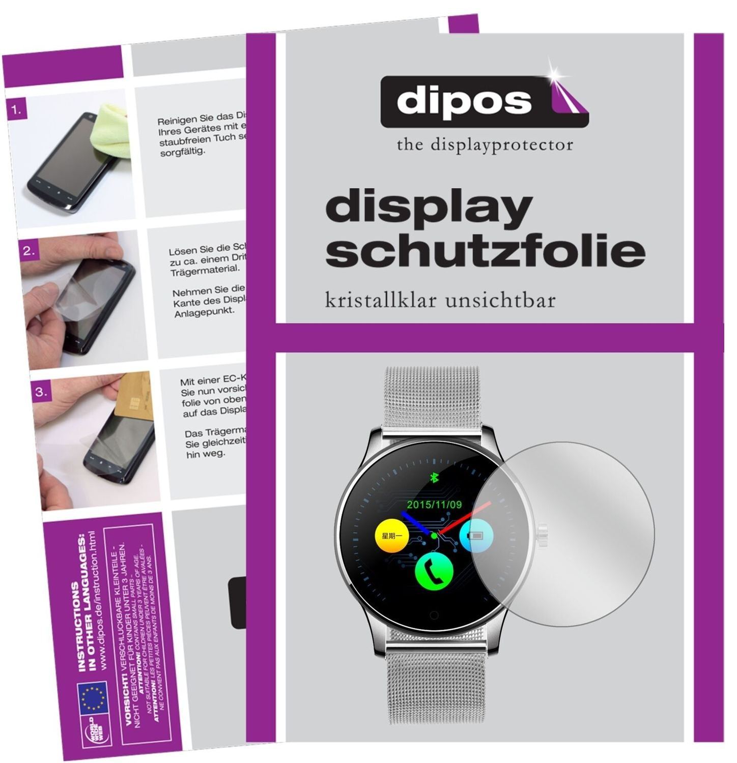 5x Schutzfolie klar für DIGGRO K88H Smartwatch Dis (2)