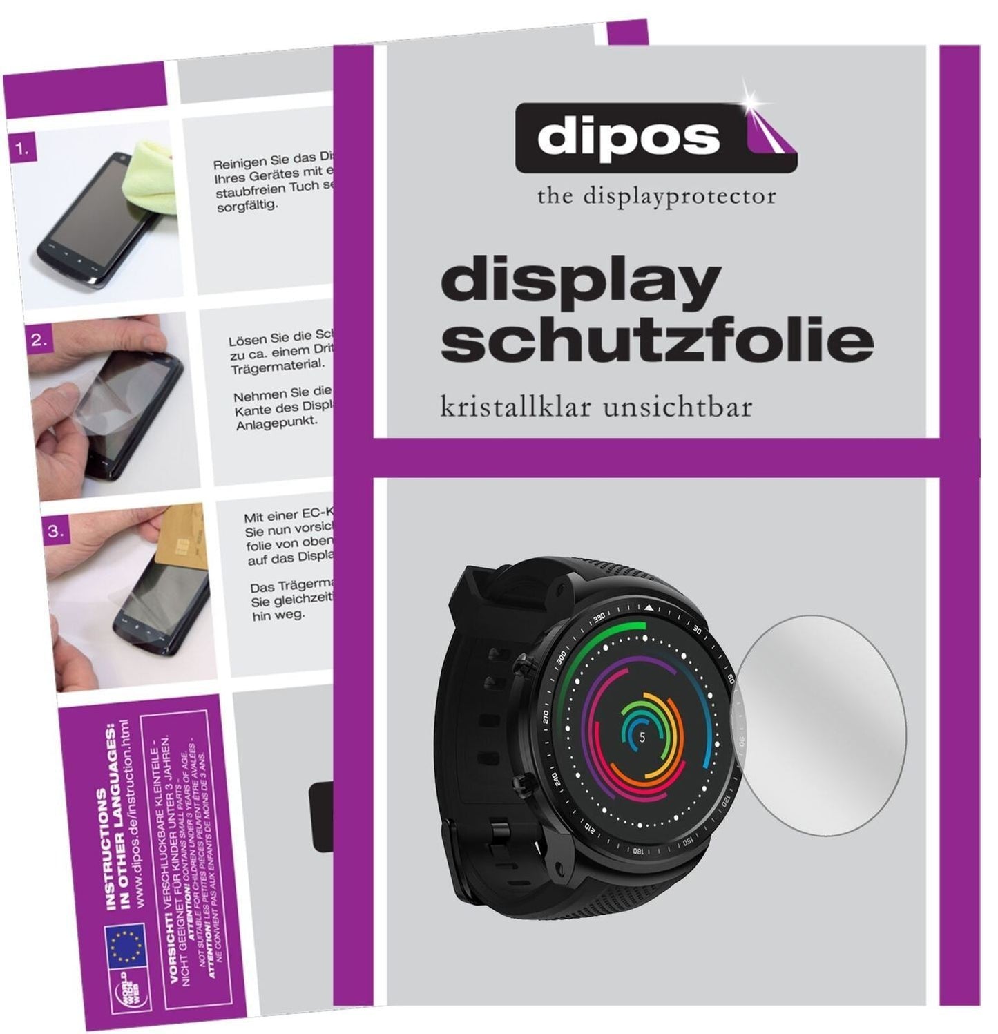 5x Schutzfolie klar für Zeblaze Thor Pro Display-S (2)