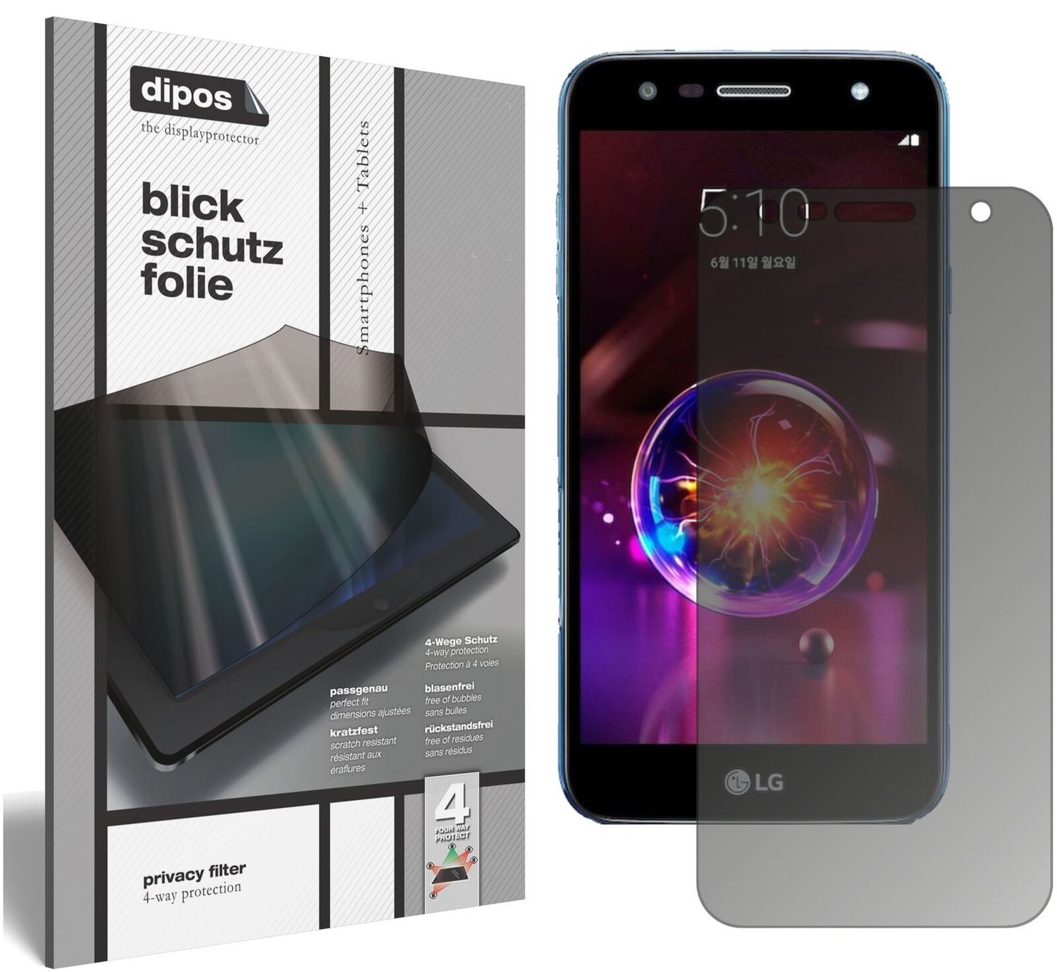 Blickschutzfolie für LG X5 2018 matt Schutzfolie P (2)