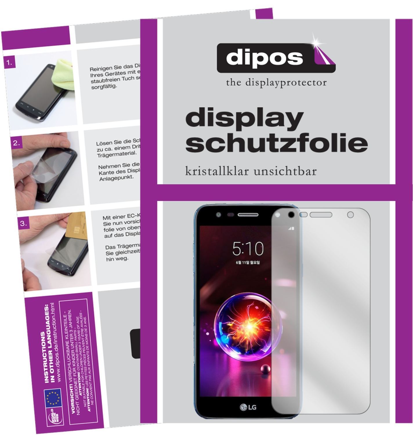 6x Schutzfolie klar für LG X5 2018 Display-Schutzf (1)