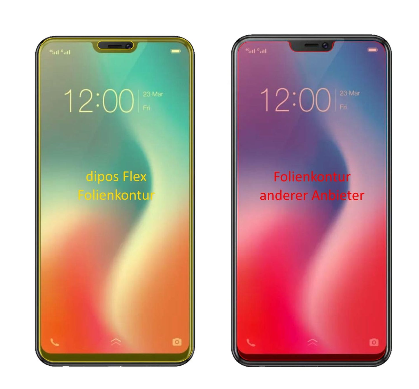 3x 3D Full Cover Schutzfolie für Vivo V9 6GB (2)
