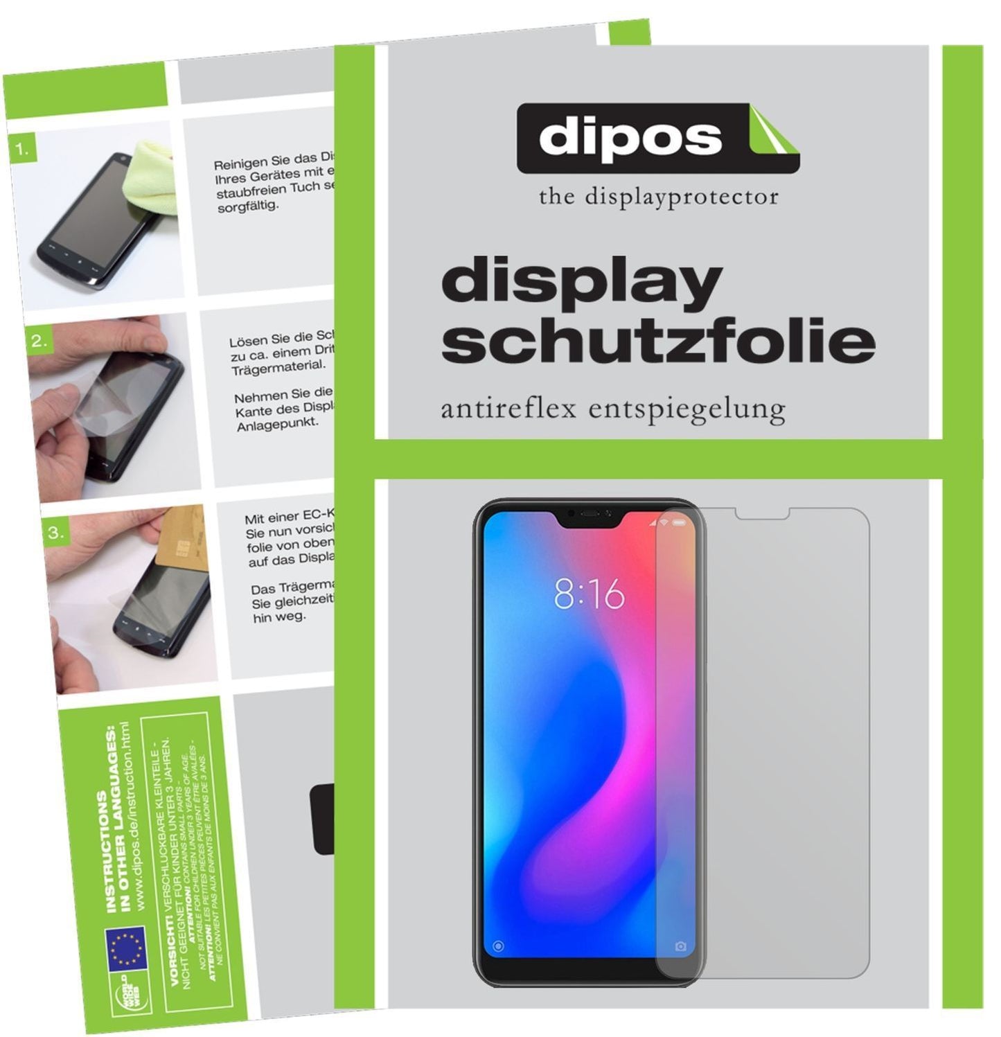 6x Schutzfolie matt für Xiaomi Redmi 6 Pro Display (1)