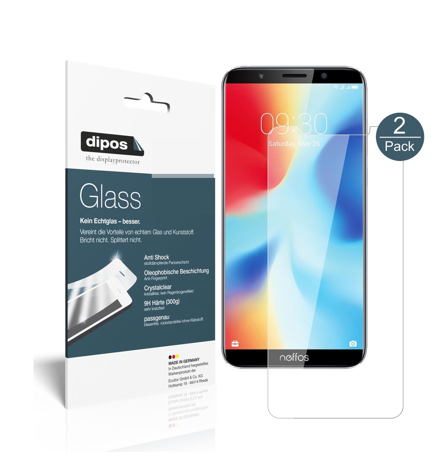 2x 9H Schutzfolie für TP-Link Neffos C9A Panzerfol (1)