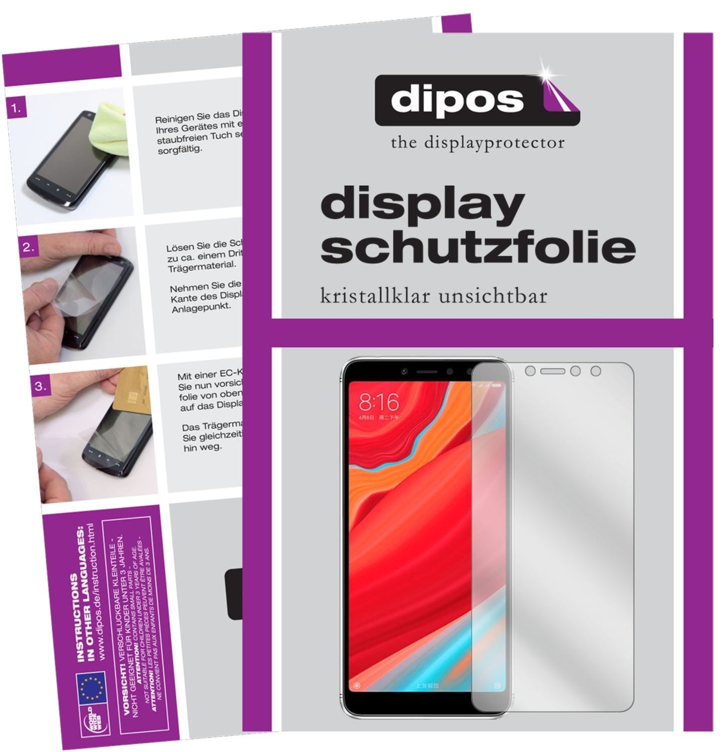 6x Schutzfolie klar für Xiaomi Redmi S2 Display-Sc (1)