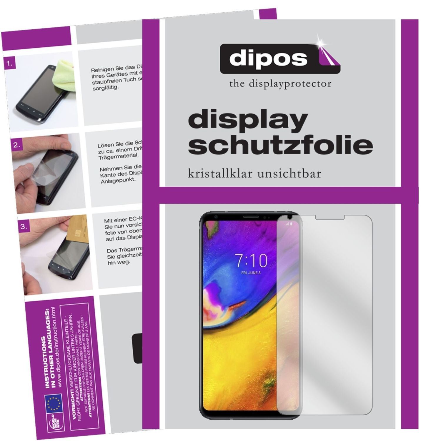 1x Schutzfolie klar für LG V35 ThinQ Display-Schut (2)