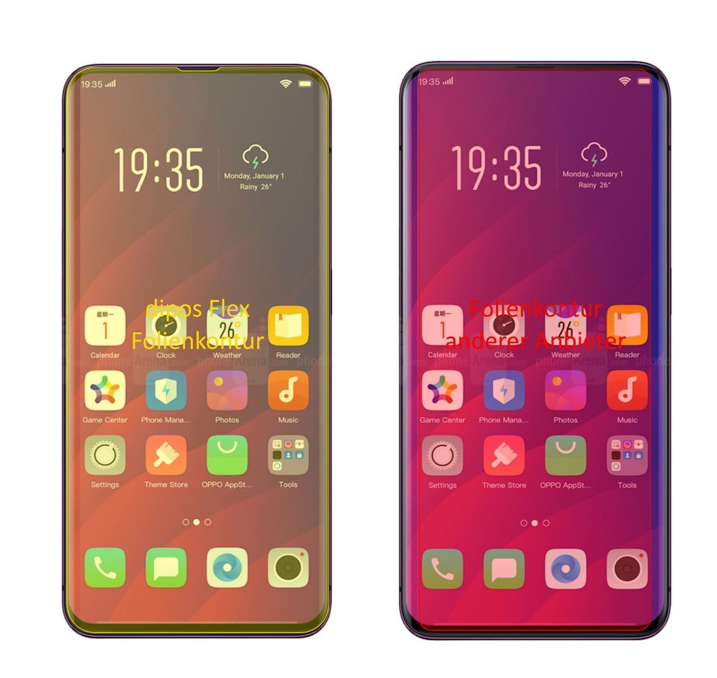 3x 3D Full Cover Schutzfolie für Oppo Find X (2)