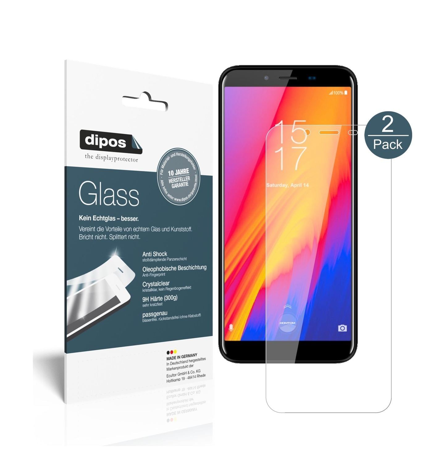 2x 9H Schutzfolie für HomTom S99 Panzerfolie (1)