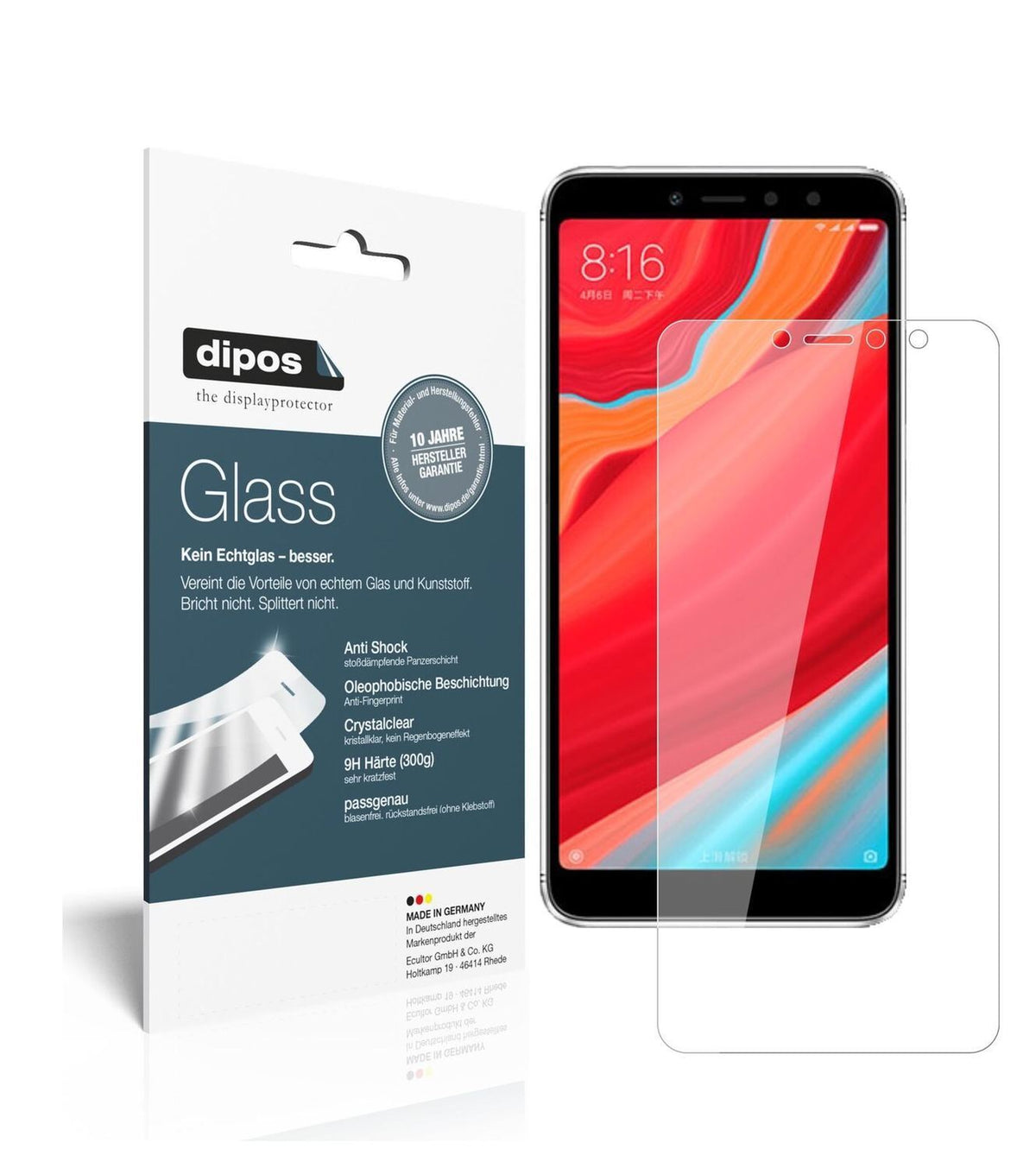 1x 9H Schutzfolie für Xiaomi Redmi Y2 Panzerfolie (2)