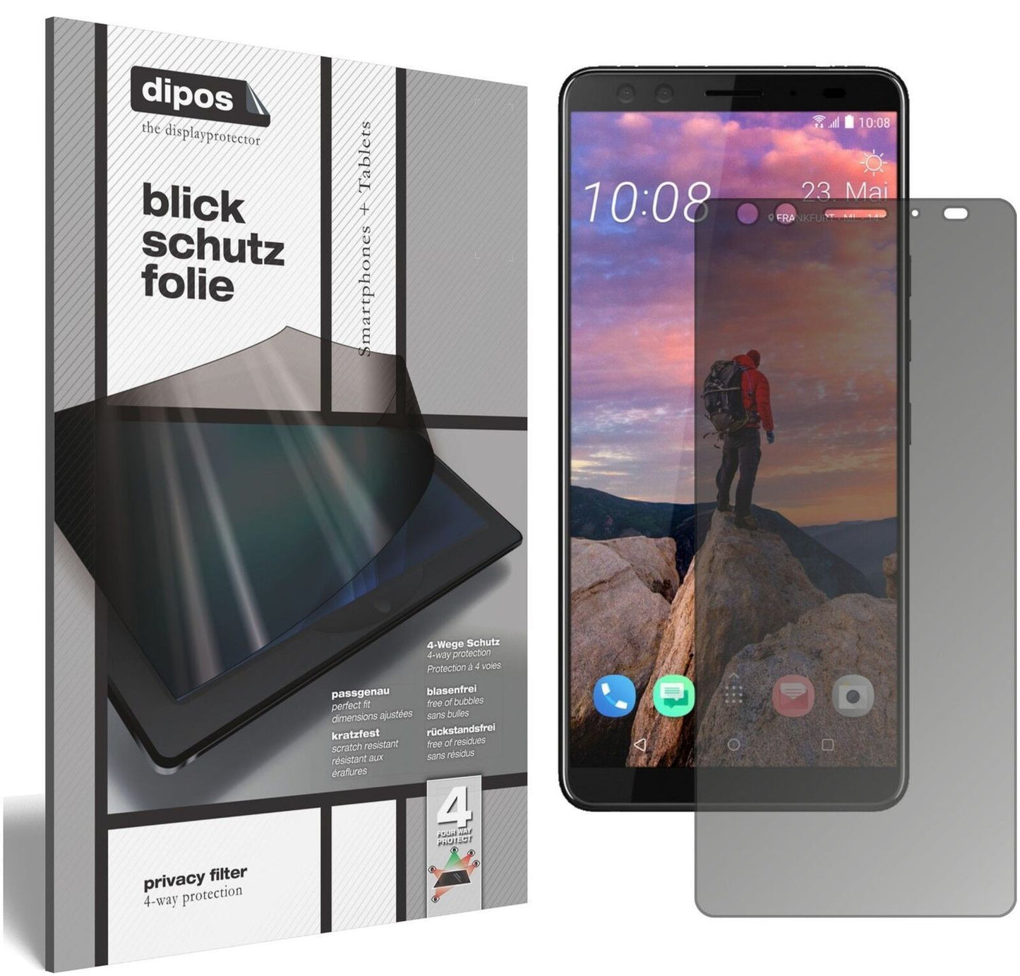 Blickschutzfolie für HTC U12 Plus matt Schutzfolie (2)