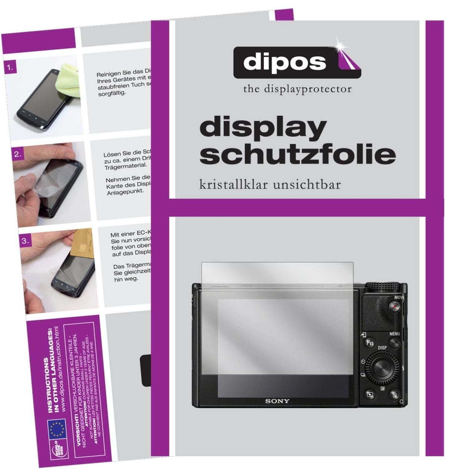 5x Schutzfolie klar für Sony DSC RX100 VI Display- (2)