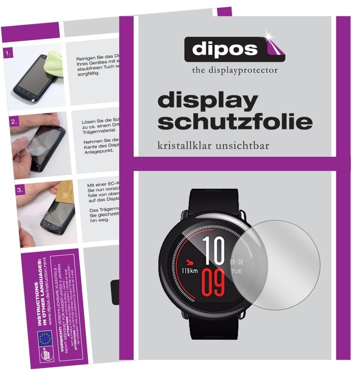 5x Schutzfolie klar für Huami Amazfit Pace Display (2)