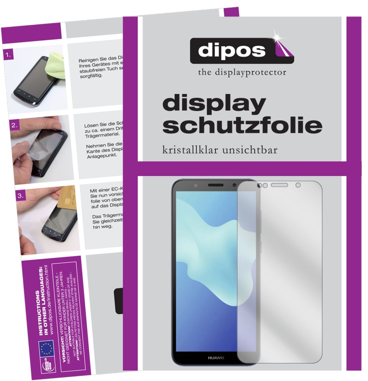 6x Schutzfolie klar für Huawei Y5 2018 Display-Sch (1)