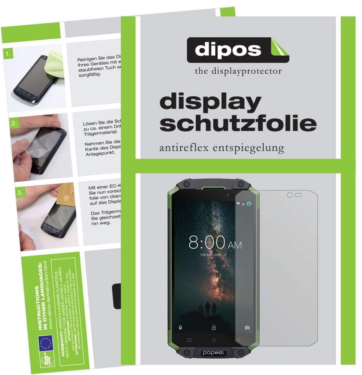 2x Schutzfolie matt für Poptel P9000 Max Display-S (1)