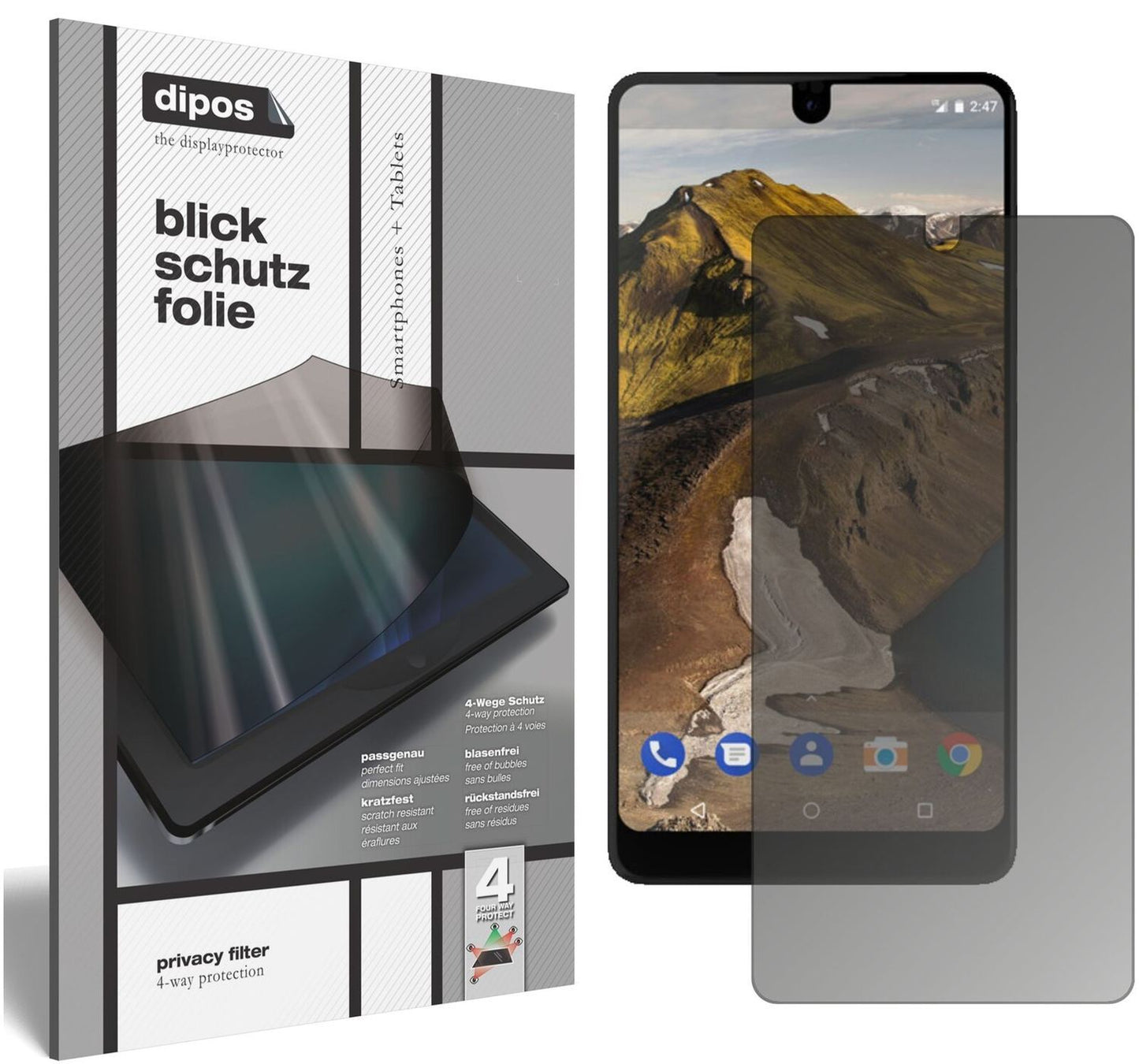 Blickschutzfolie für Essential Phone matt Schutzfo (2)