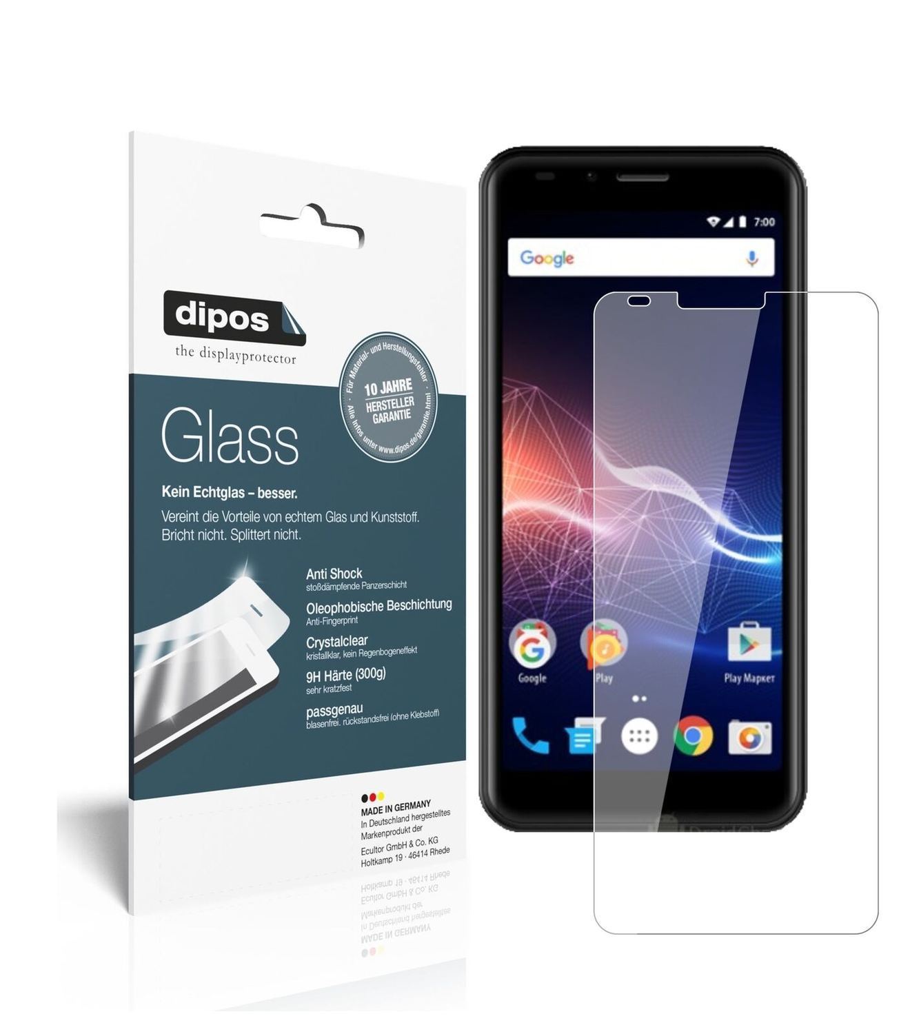 1x 9H Schutzfolie für Vertex Impress Click 3G 2018 (2)