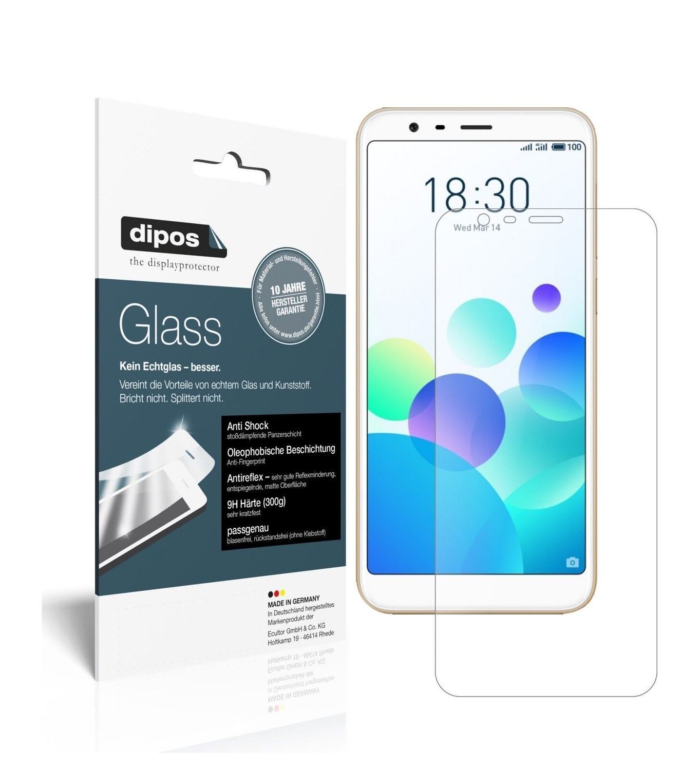1x 9H Schutzfolie matt für Meizu M8C Panzerfolie (2)