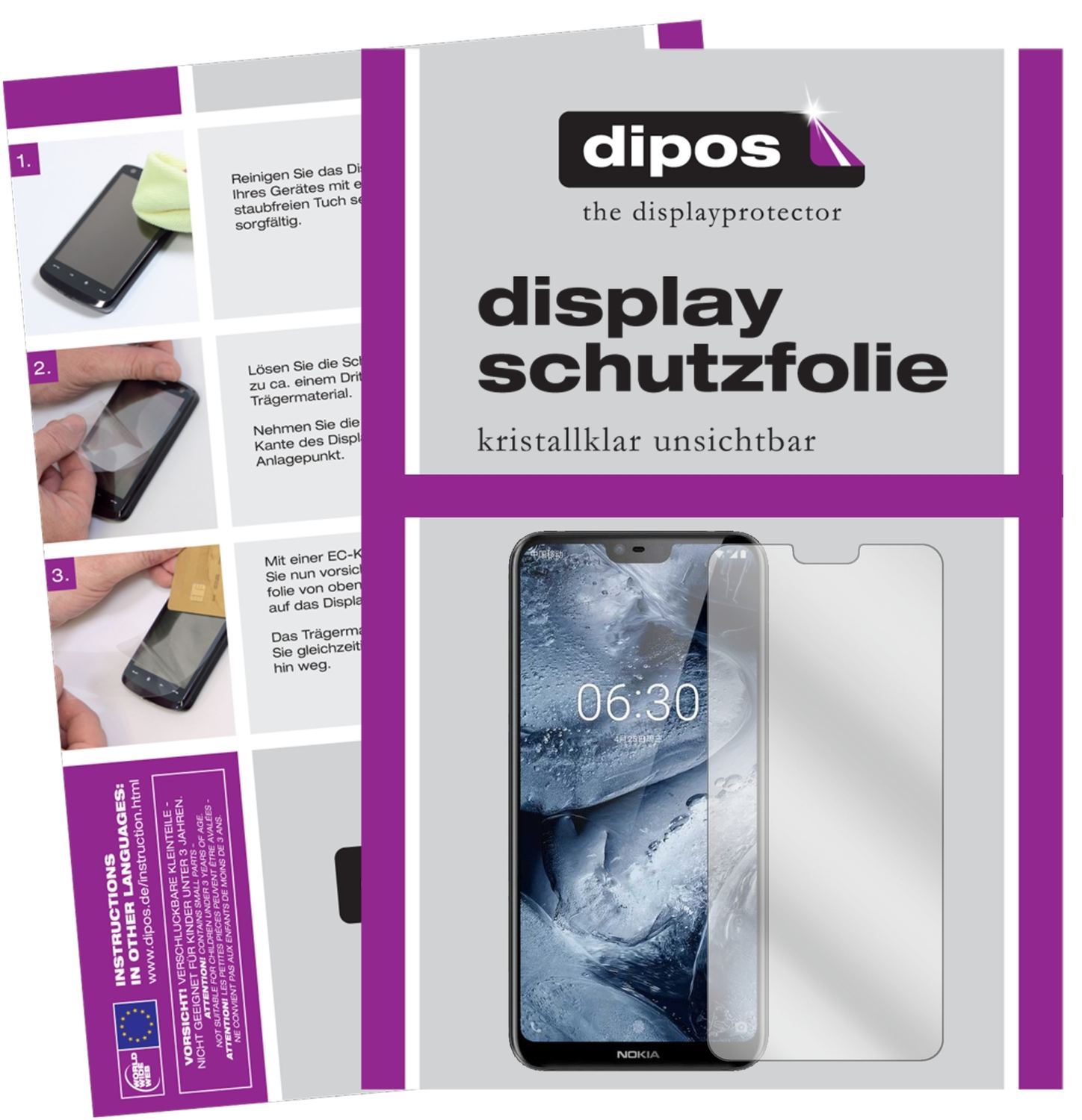 6x Schutzfolie klar für Nokia X6 2018 TA1099 Displ (1)