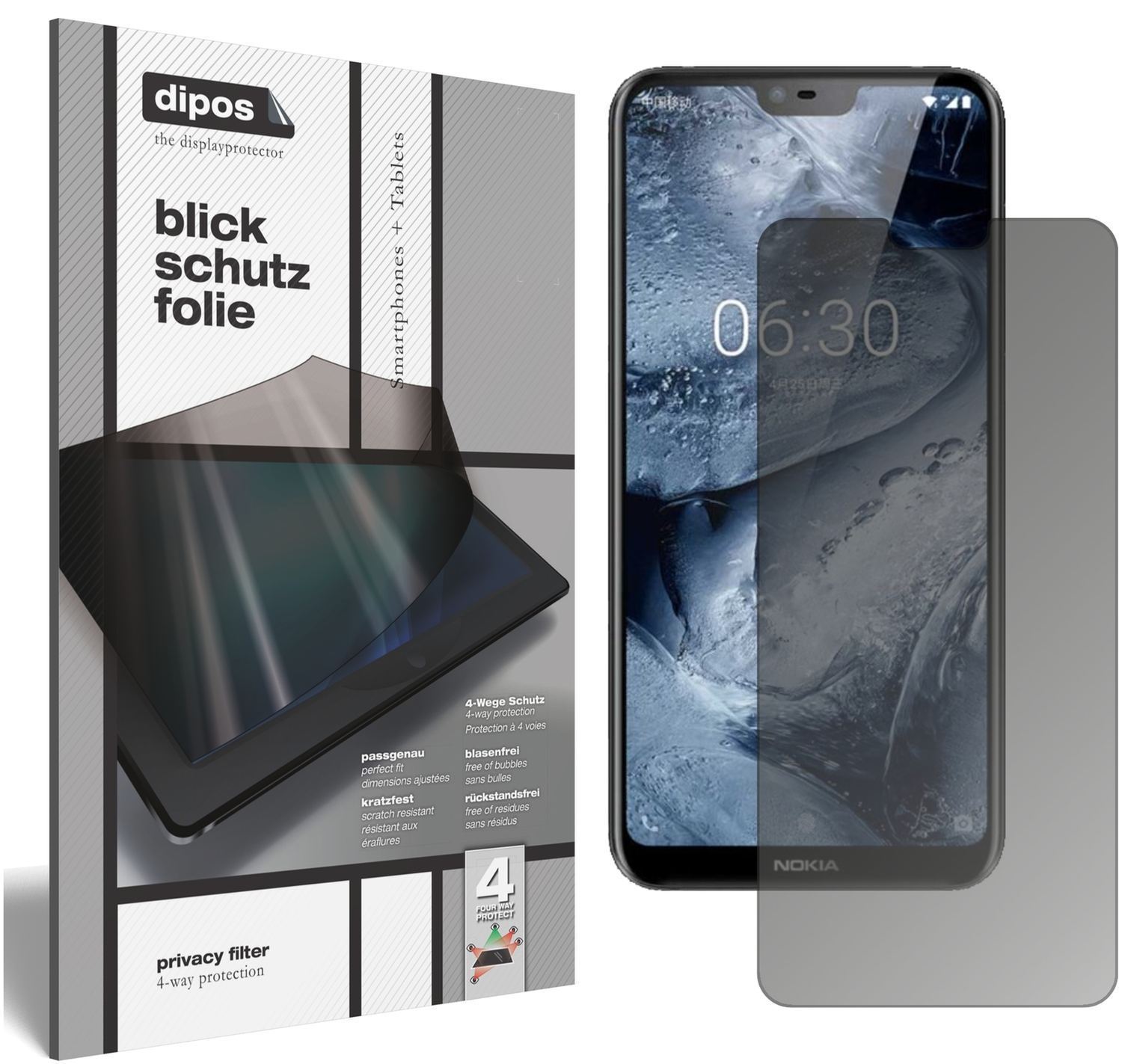 Blickschutzfolie für Nokia X6 2018 TA1099 matt Sch (1)