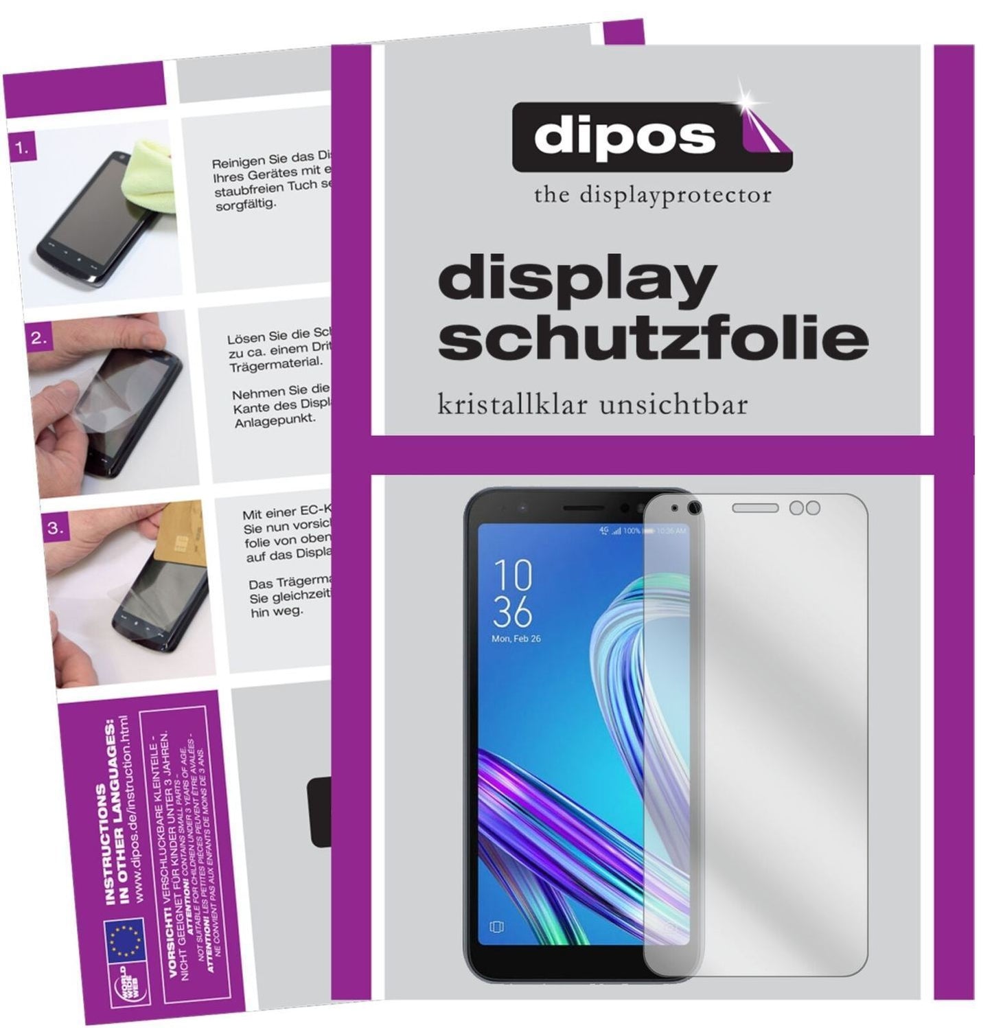 1x Schutzfolie klar für Asus Zenfone Live L1 ZA550 (2)