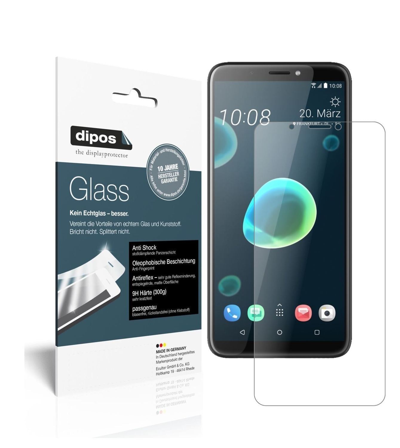 1x 9H Schutzfolie matt für HTC Desire 12 Plus Panz (2)