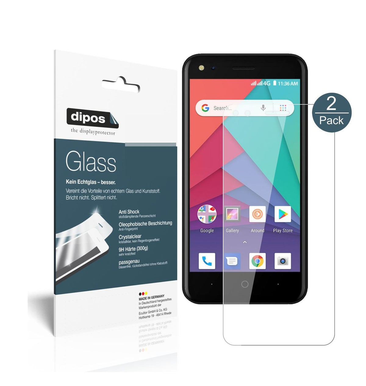 2x 9H Schutzfolie für Micromax Bharat Go Panzerfol (1)