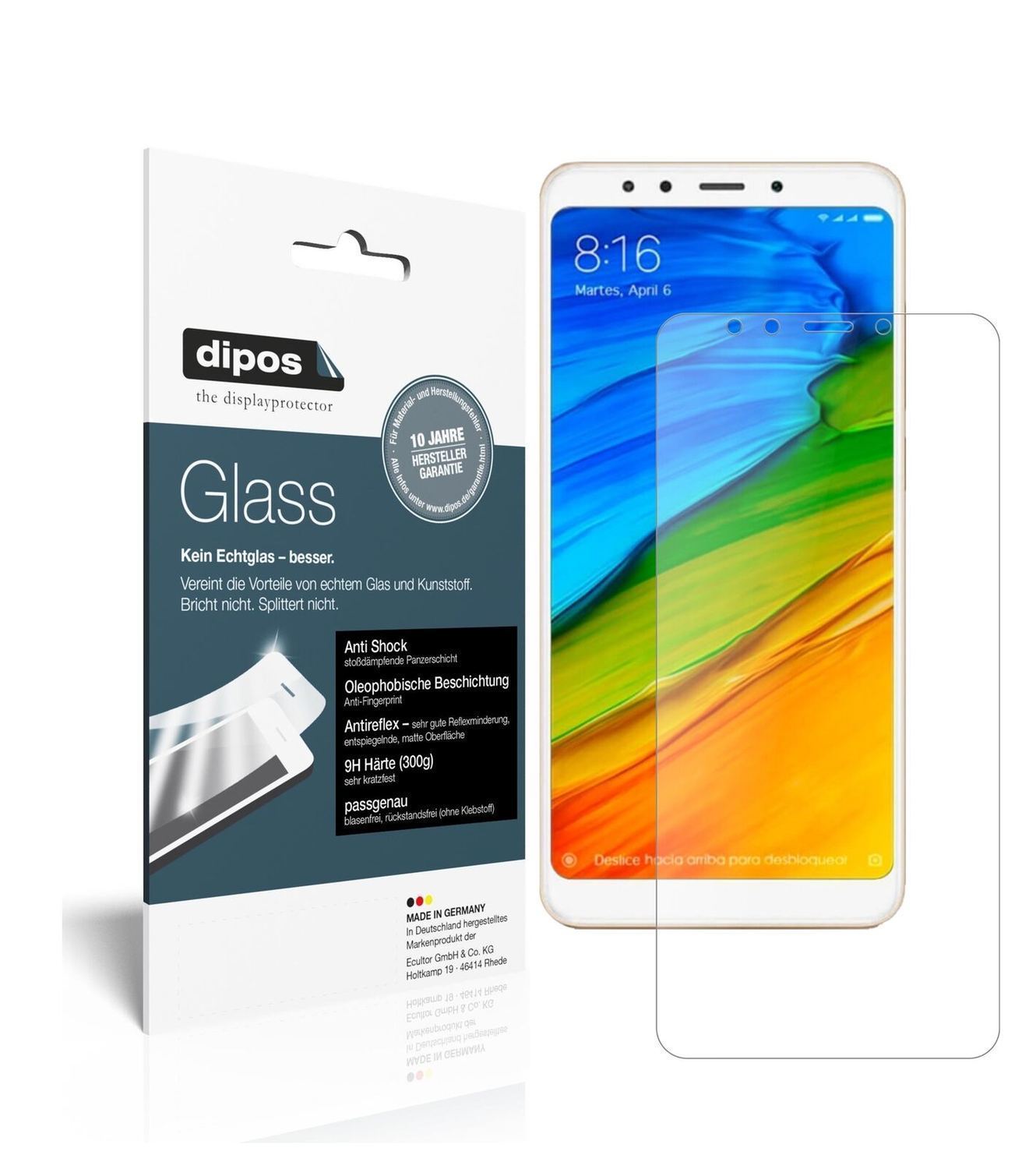 1x 9H Schutzfolie matt für Xiaomi Redmi 5 Plus Pan (2)