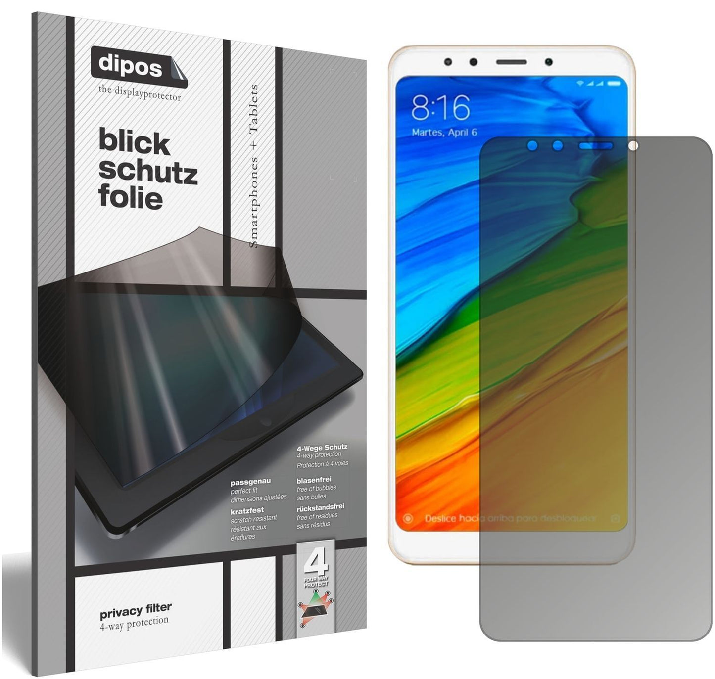Blickschutzfolie für Xiaomi Redmi 5 Plus matt Schu (1)
