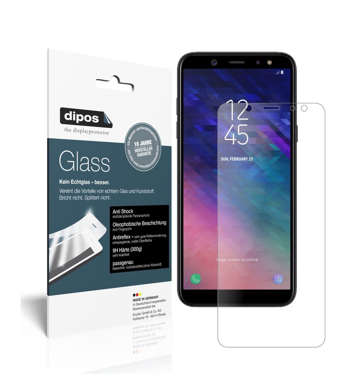 1x 9H Schutzfolie matt für Samsung Galaxy A6 Plus  (2)