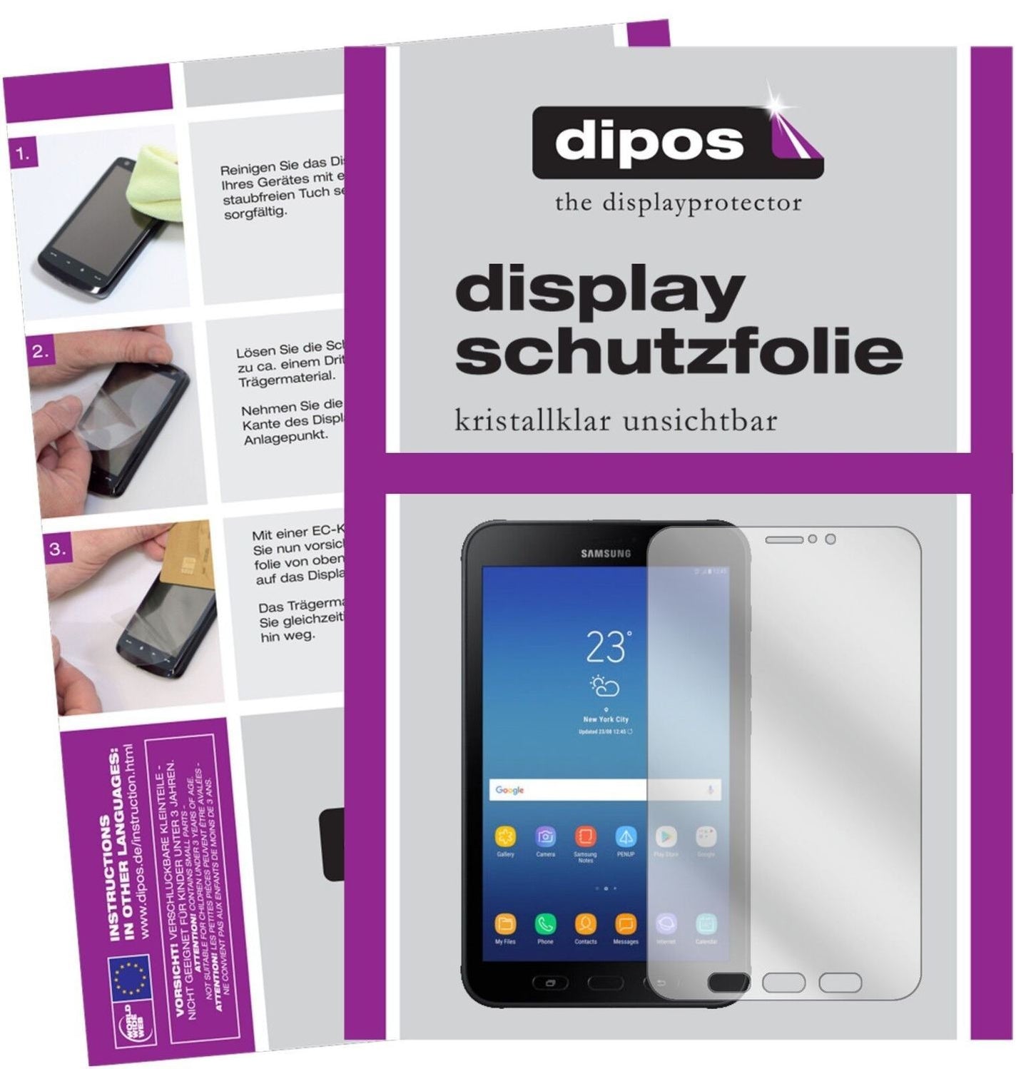 1x Schutzfolie klar für Samsung Galaxy Tab Active  (2)
