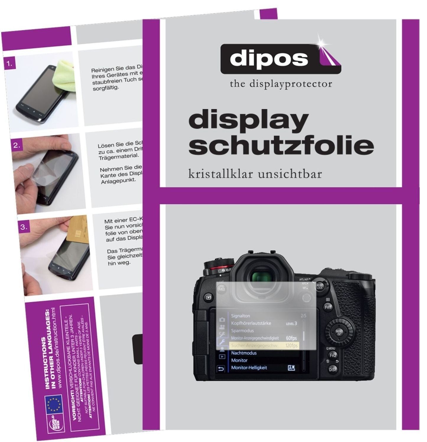 5x Schutzfolie klar für Panasonic Lumix GX9 Displa (2)