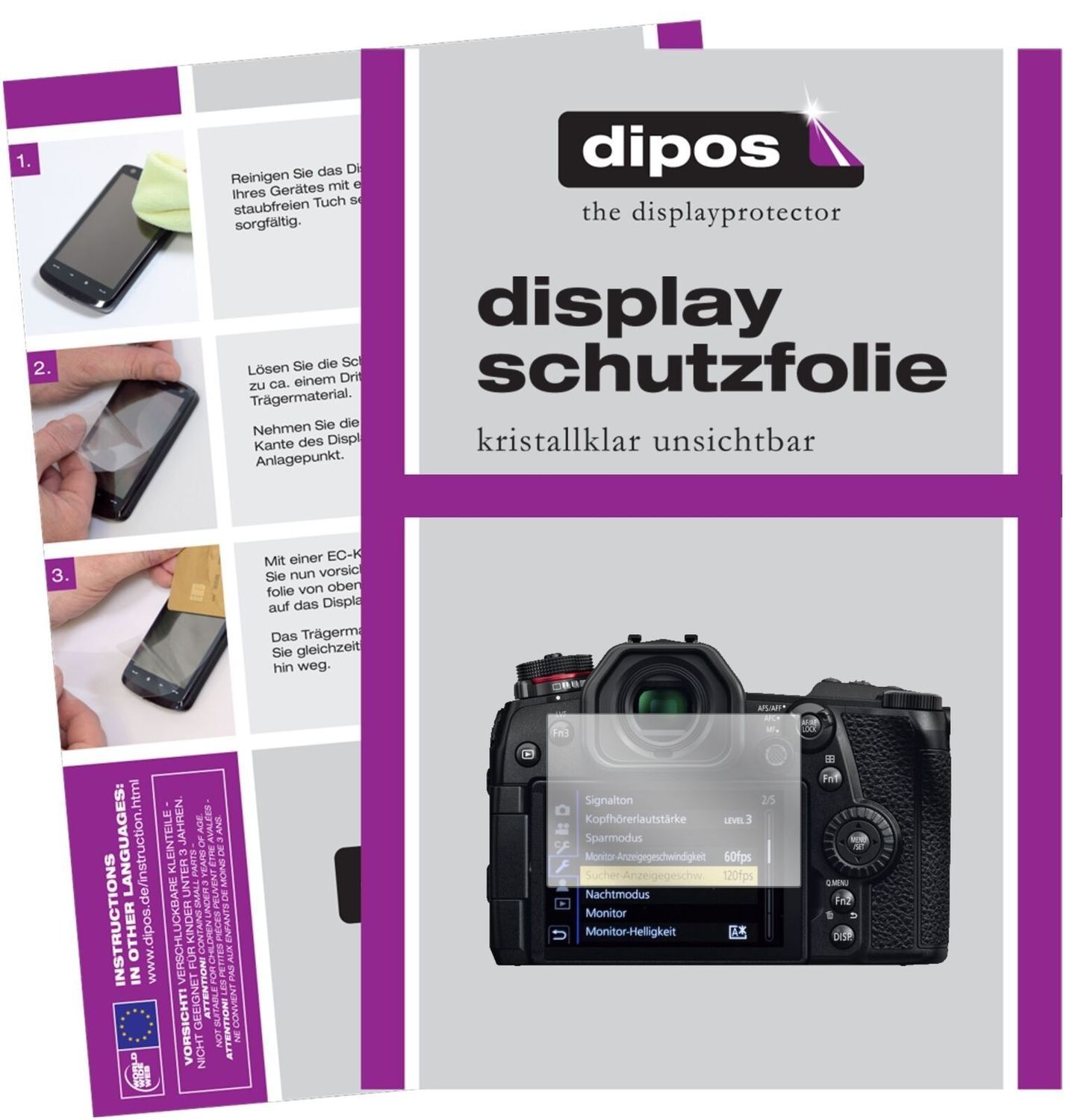 5x Schutzfolie klar für Panasonic Lumix GX9 Displa (2)