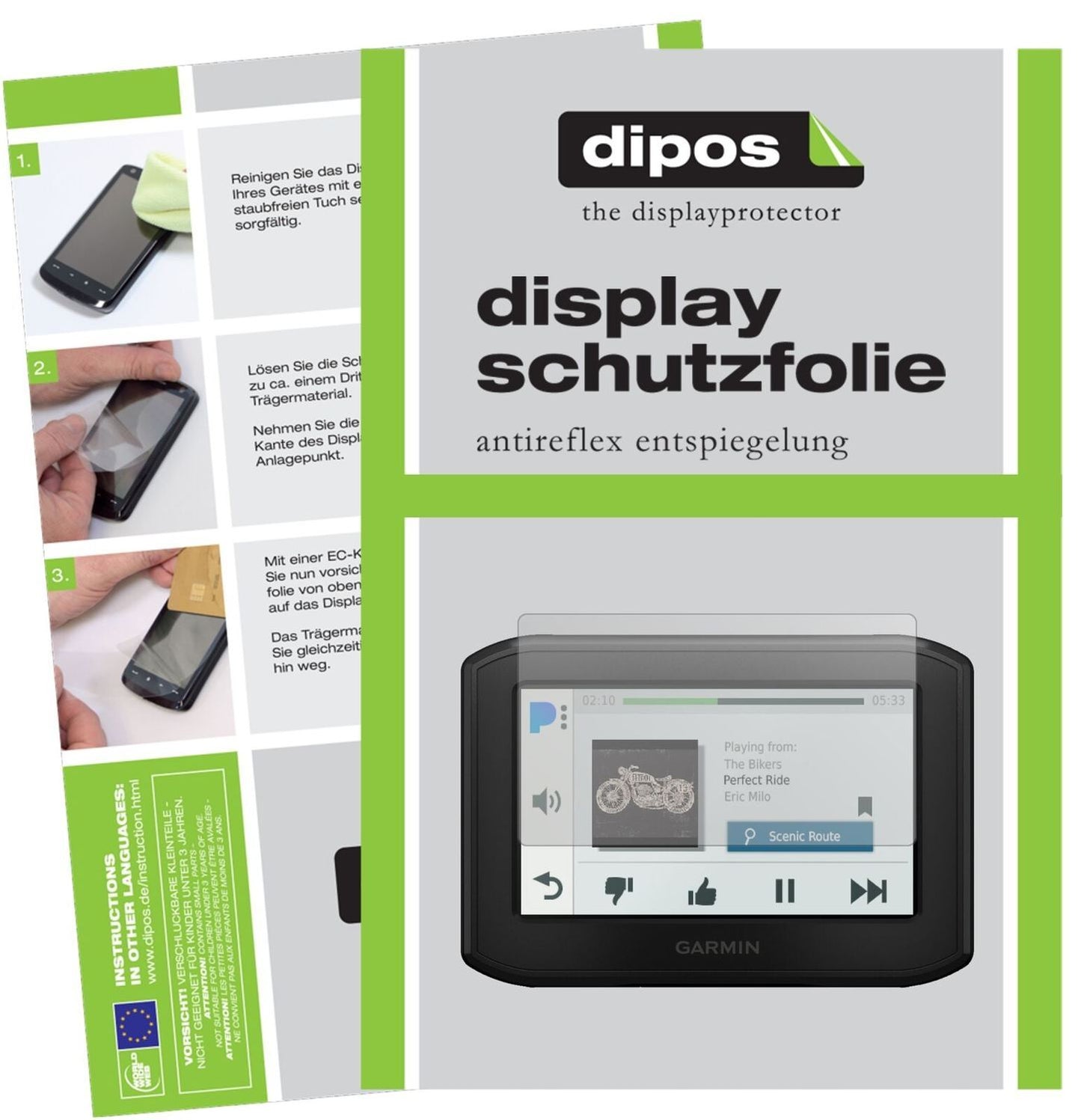 2x Schutzfolie matt für Garmin zumo 396 LMT Displa (2)