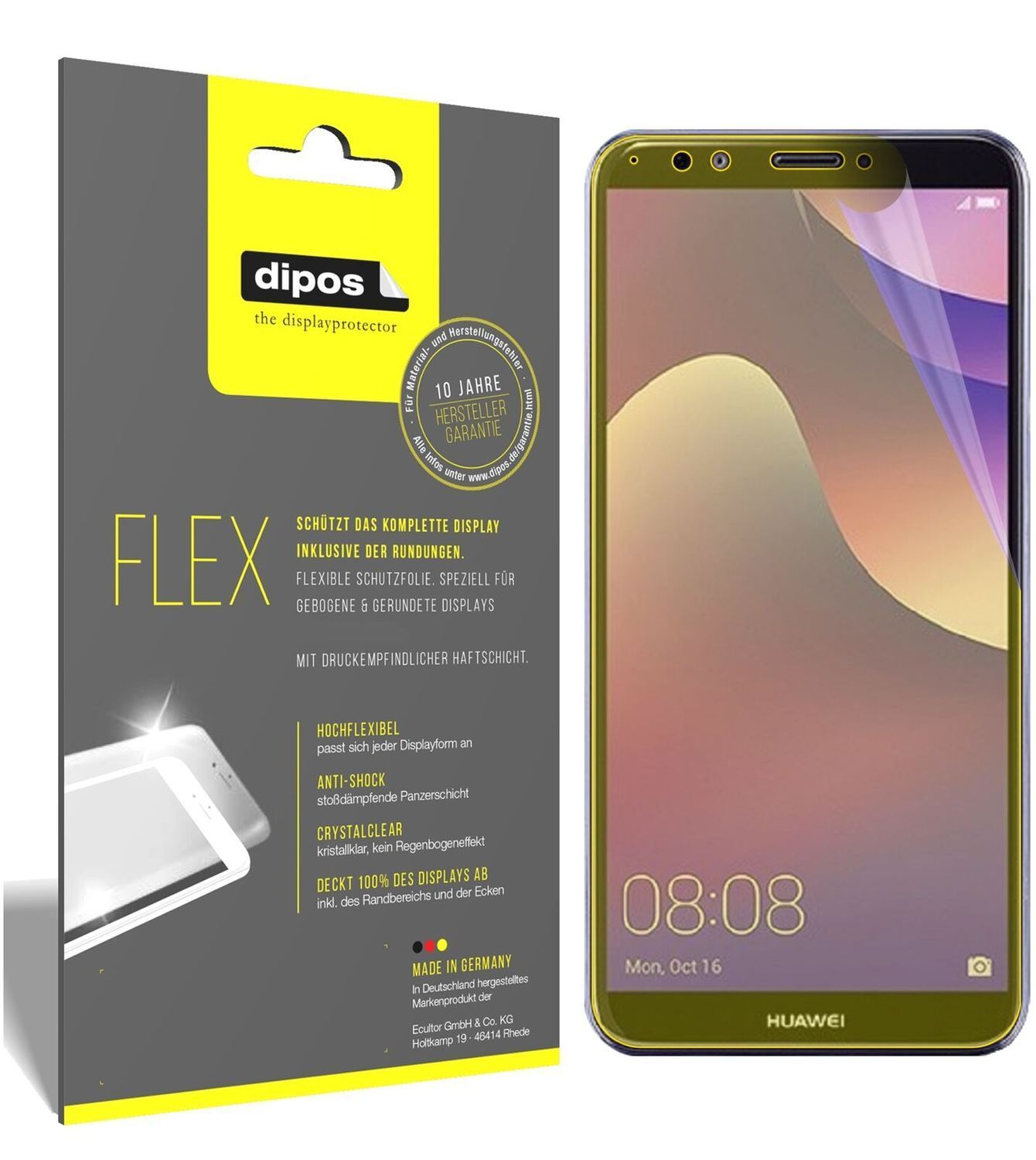 2x 3D Full Cover Schutzfolie für Huawei Y7 (2018) (2)