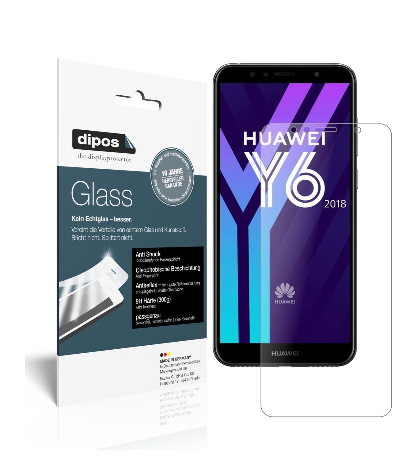 1x 9H Schutzfolie matt für Huawei Y6 (2018) Panzer (2)
