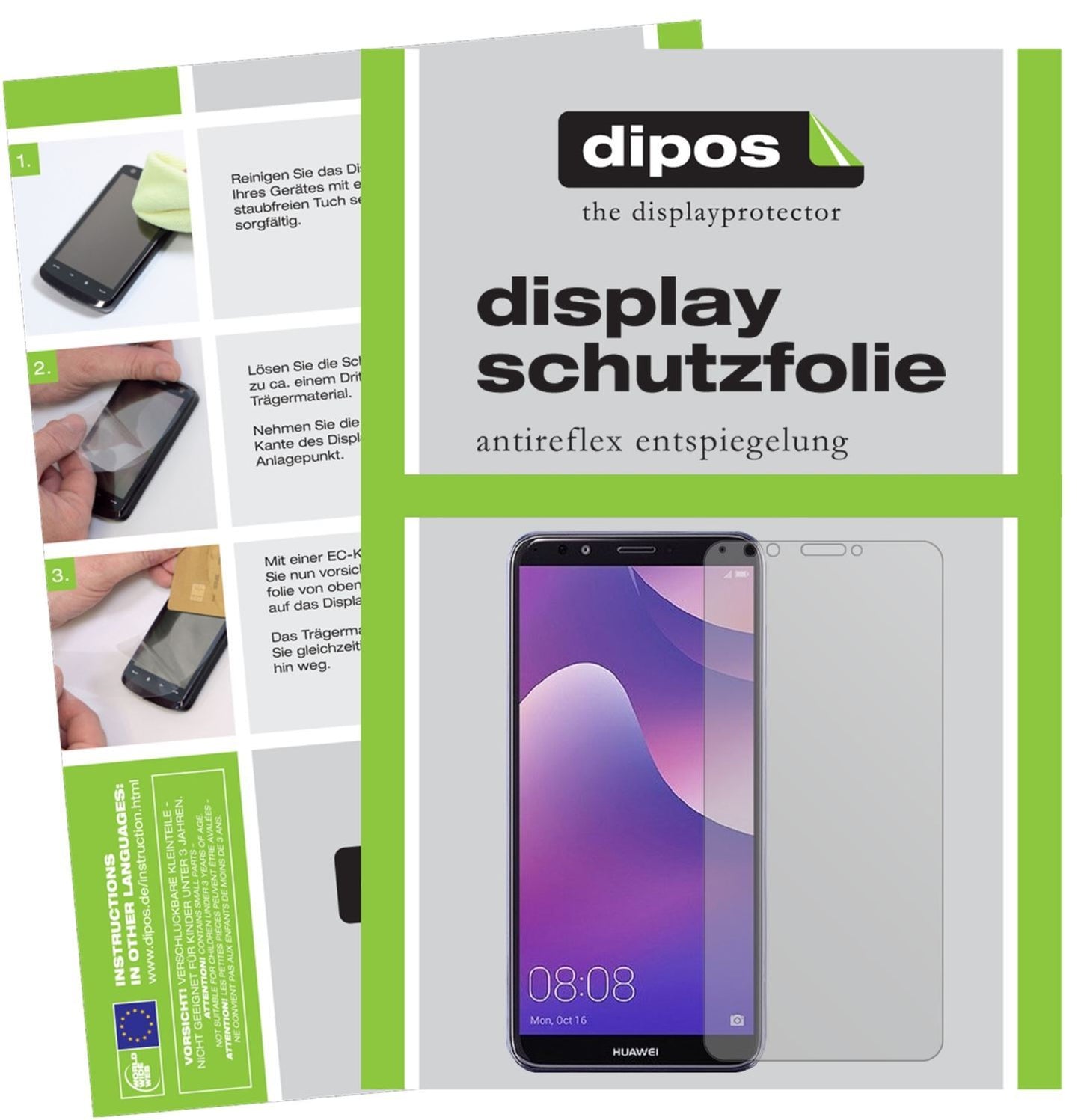2x Schutzfolie matt für Huawei Y7 (2018) Display-S (1)