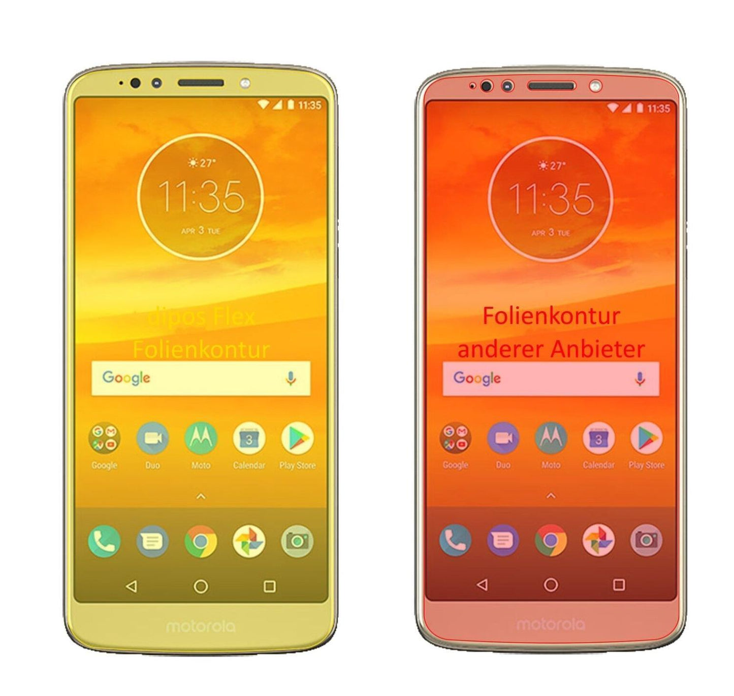 2x 3D Full Cover Schutzfolie für Motorola Moto E5  (1)